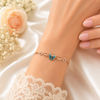 Green zirconia A++ Butterfly 925 bracelet